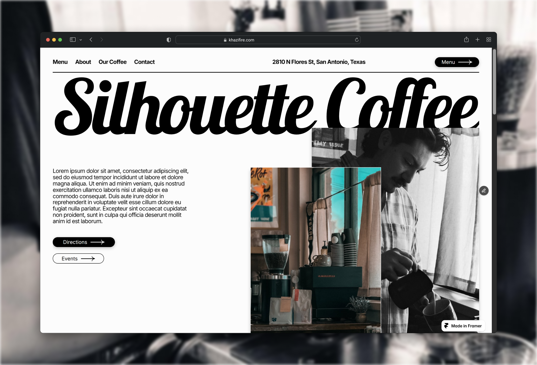 Minimalist Brew Website Concept. bold branding cafe website design minimal design modern restaurant restaurant website visual first design