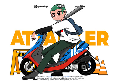 The Honda Dio Scooter branding character concept design graphic design illustration typography vector
