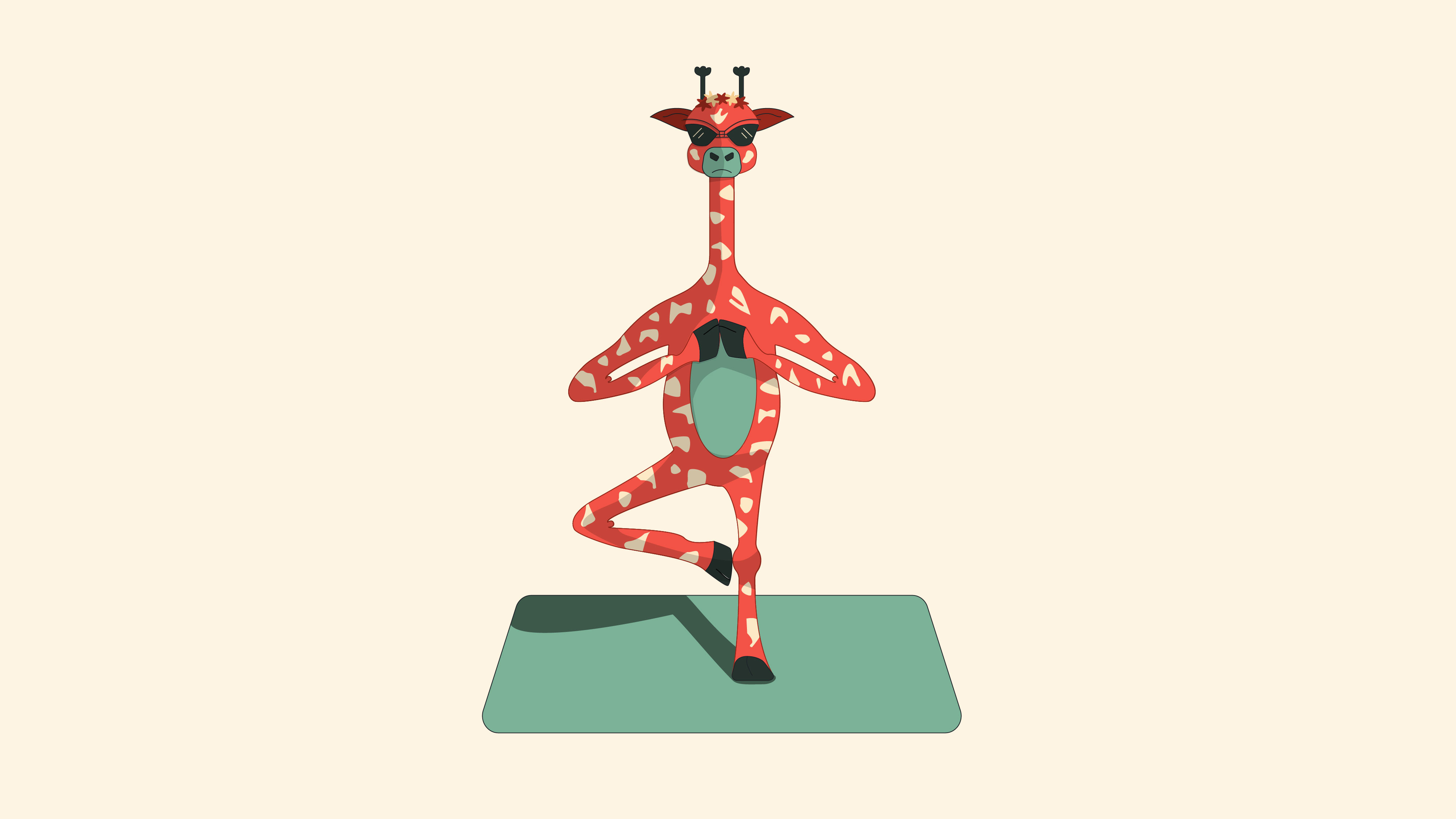 Yoga Giraffe Pose Set animal illustration branding car character design concept art cute illustration design flat illustration giraffe art logo mascot vector wellness illustration yoga illustration