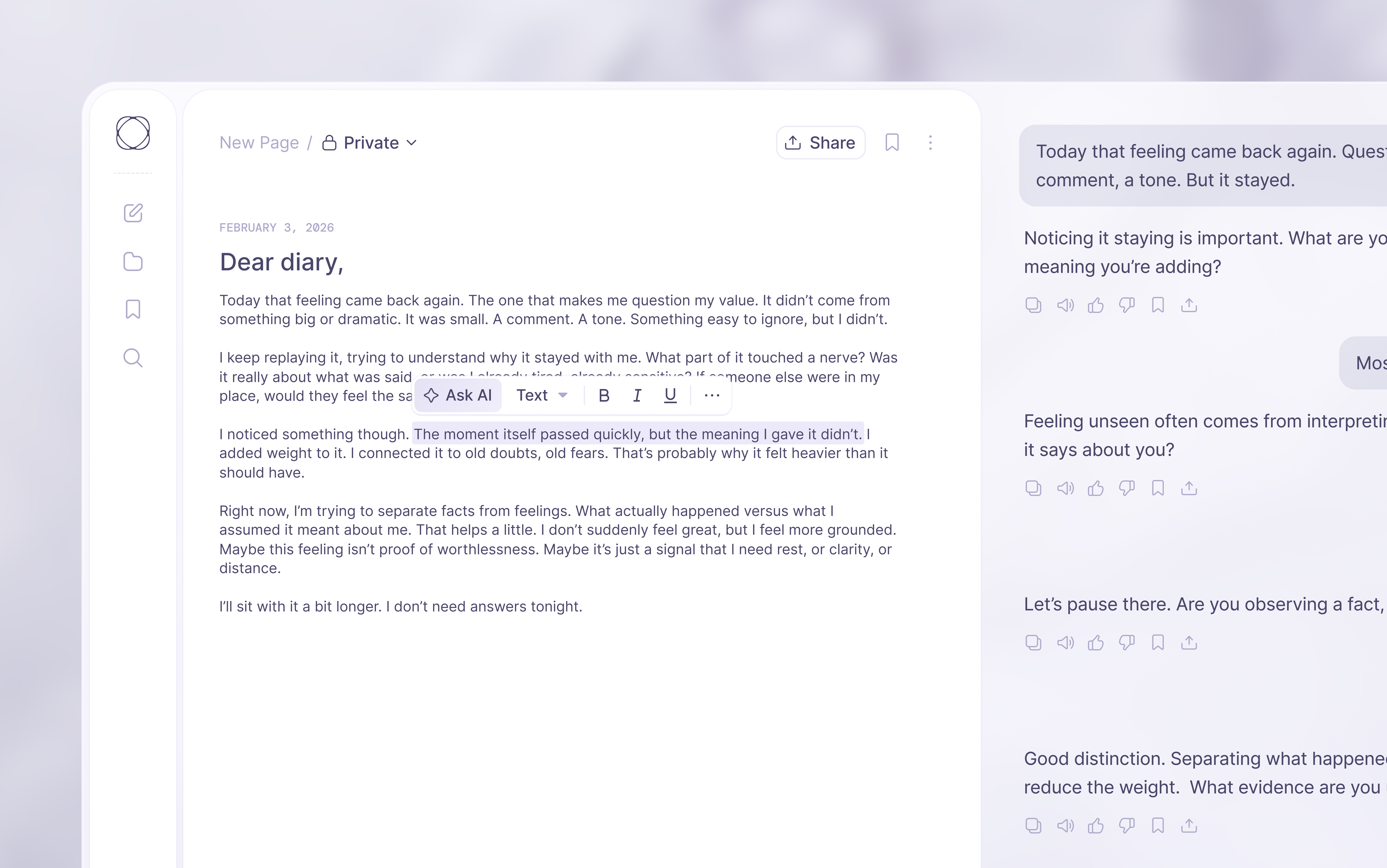 Gaye AI Contextual Toolbar ui ux
