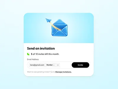Invite Modal concept today 🚀 design product ui