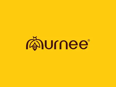 Murnee - Logo Design bee bee logo honey honey logo letter m letter m and bee logo m bee logo wordmark