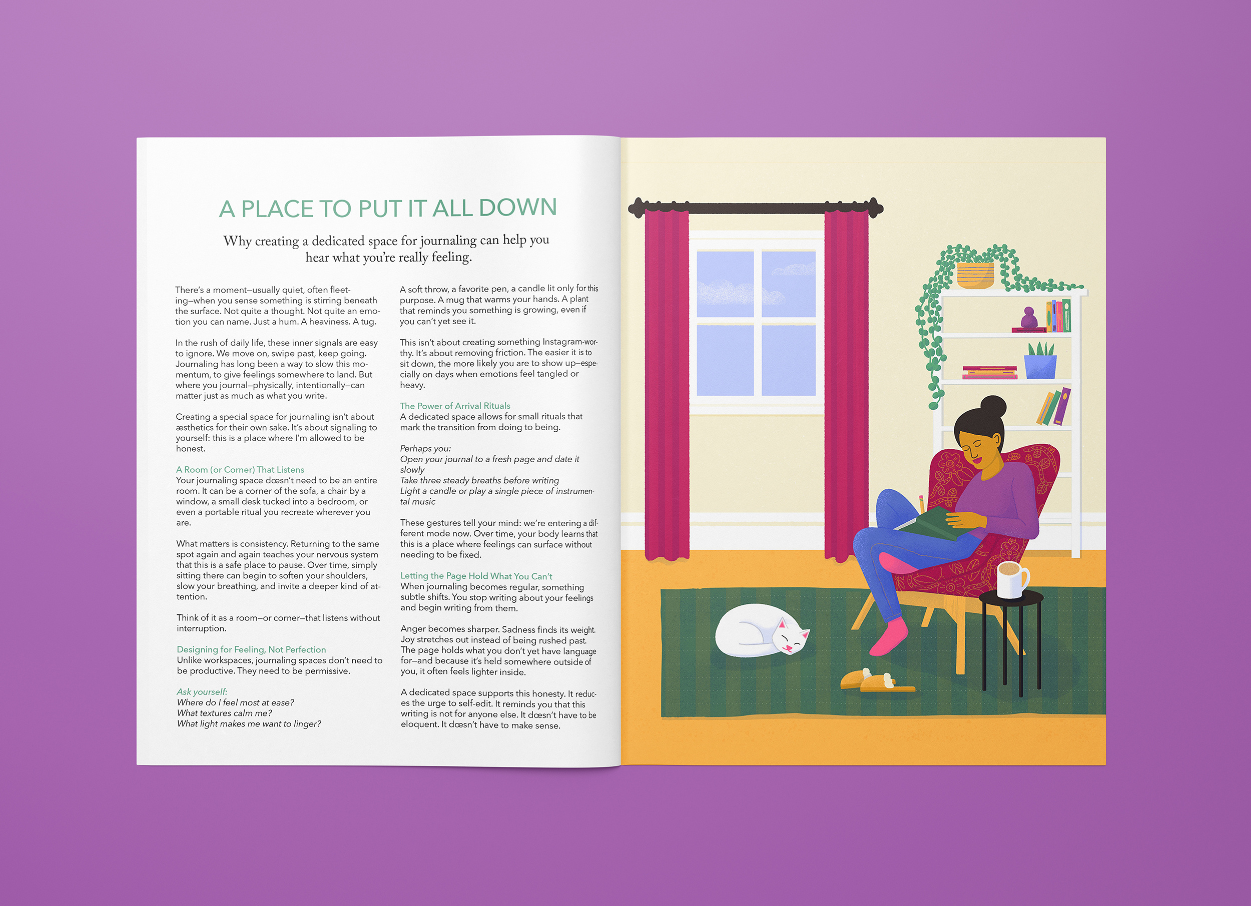 Editorial Illustration for a Magazine Article on Journaling colorful digital art editorial illustration illustration journaling magazine illustration visual story telling