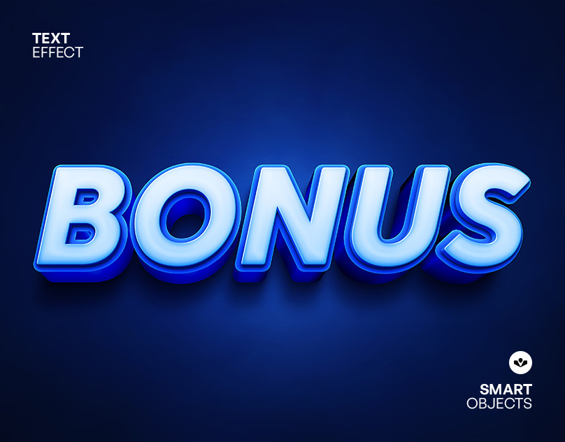 Bonus Text Effect blue bonus design effect graphic design illustration photoshop psd solasome template text typography