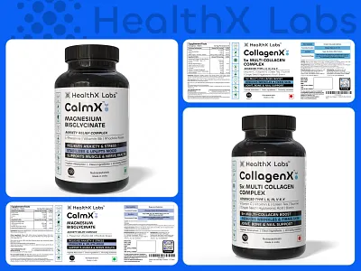 HealthX Labs Wellness Series Packaging brand identity branding design agency design studio graphic design healthcare label design logo packaging design pharma branding pharma design product design supplement supplement design