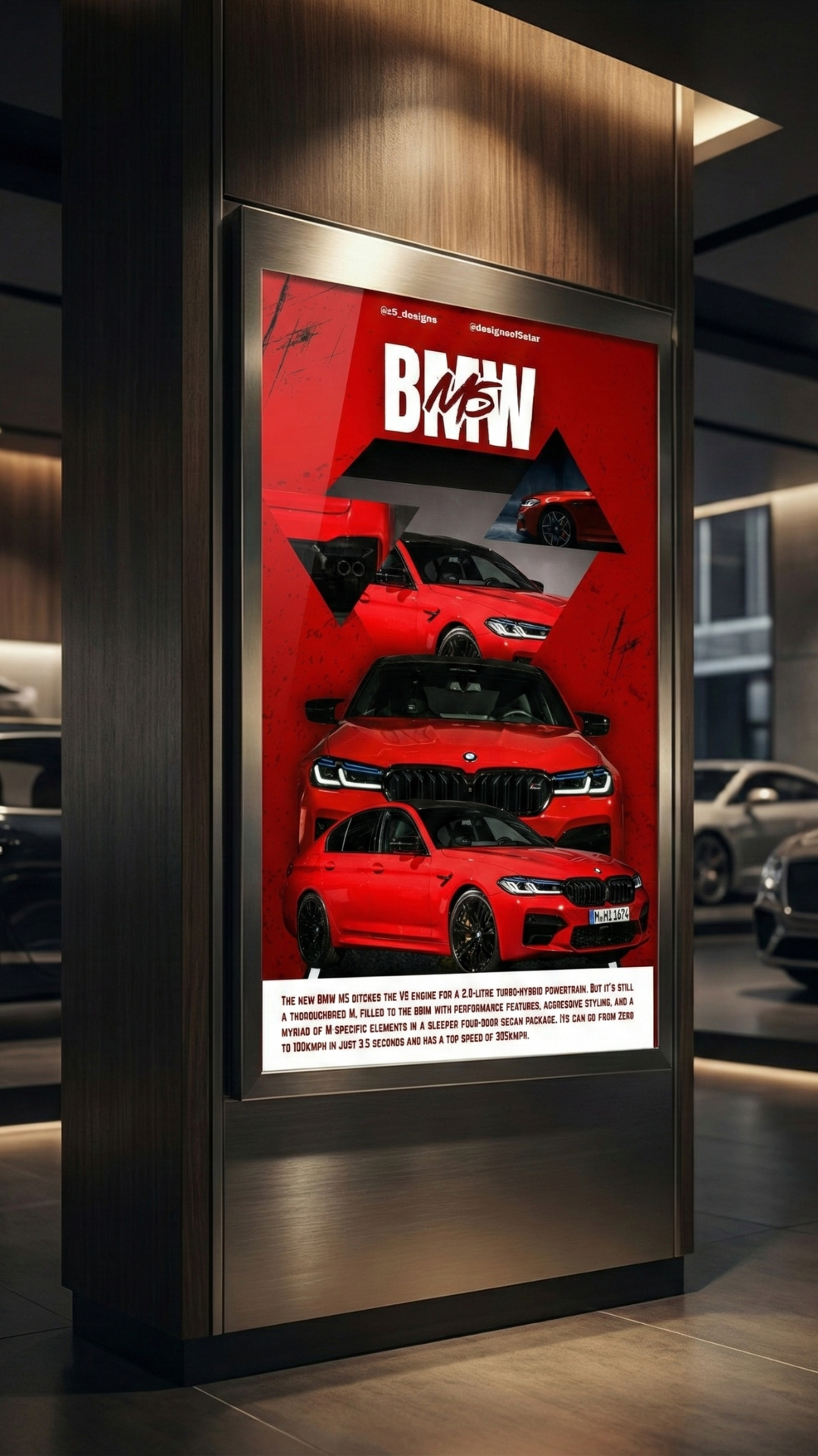 BMW M5 PREMIUM CINEMATIC POSTER bmw bmwflyerdesign bmwm5 bmwposter bmwposterdesign canva cardesign cardesigninspirtion carflyerdesign carposter graphic design m5