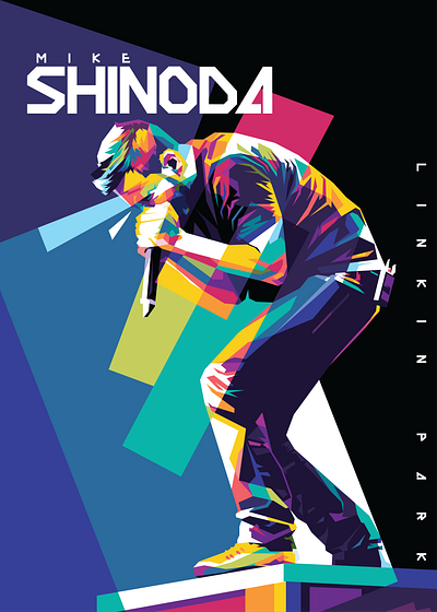 Mike Shinoda WPAP Pop Art artwork colourful graphic design illustration legends linkinpark mike shinoda music musician pop art rapper vectorart vocalist wpap