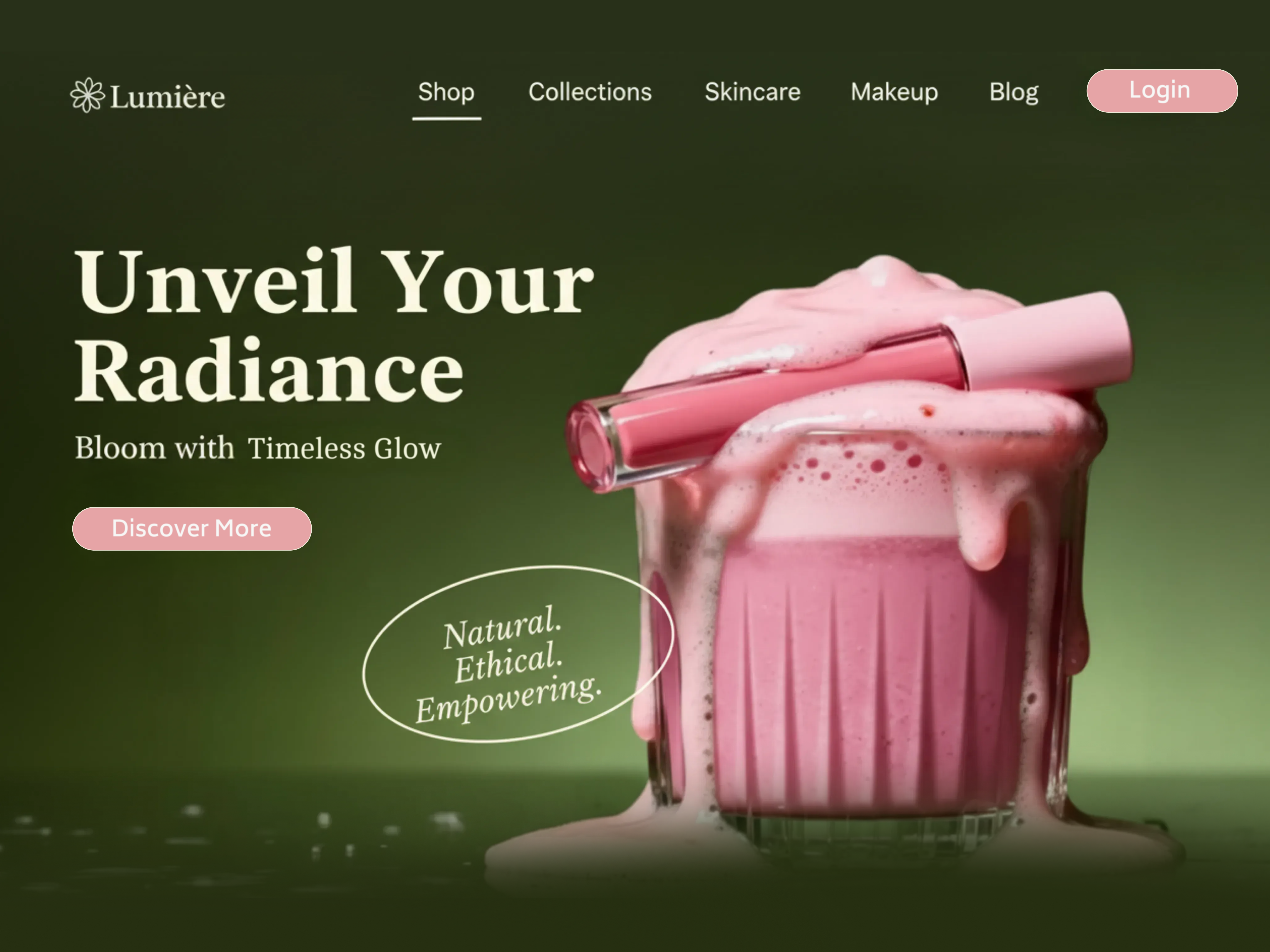 Lumière – Beauty & Skincare Website UI beauty ui brand website clean interface cosmetics design ecommerce website luxury ui minimal ecommerce modern website product landing page skincare website ui ux design web ui design