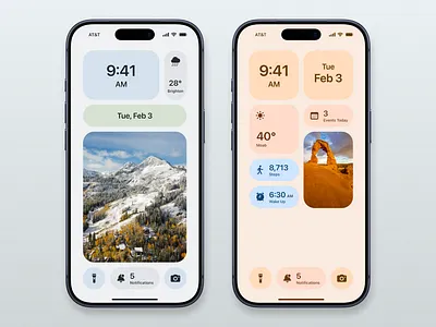 Modular iOS Lock Screen, Inspired by Material Design apple control center design google interaction design ios lockscreen material design ui