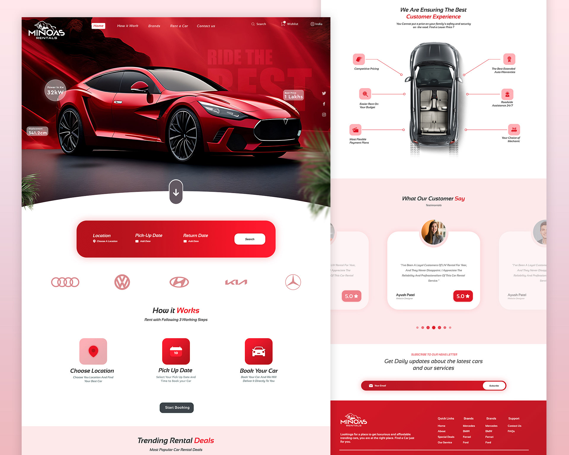 Minoas Car Rental UI/UX Design, Website Design bookingflow car carrentalapp expert figma graphic design landing page minimal premium productdesign rental ui ui ux uidesign userinterface uxflow vehiclebooking webapp webdesign website