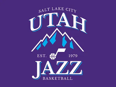 Retro Utah Jazz basketball jazz mountains nba purple salt lake city utah utah jazz