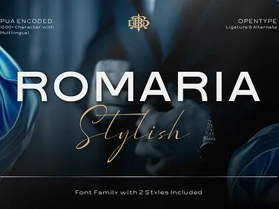 Romaria Stylish custom font editorial font elegant font fashion font font font design font duo font style free font lifestyle logo font luxury branding magazine modern font sans serif script font stylish font typography wedding font wedding invitation