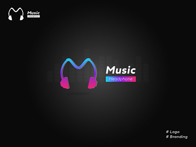 Music headphone Logo branding colors design graphic design gredients headphones illustration logo music simple text vector