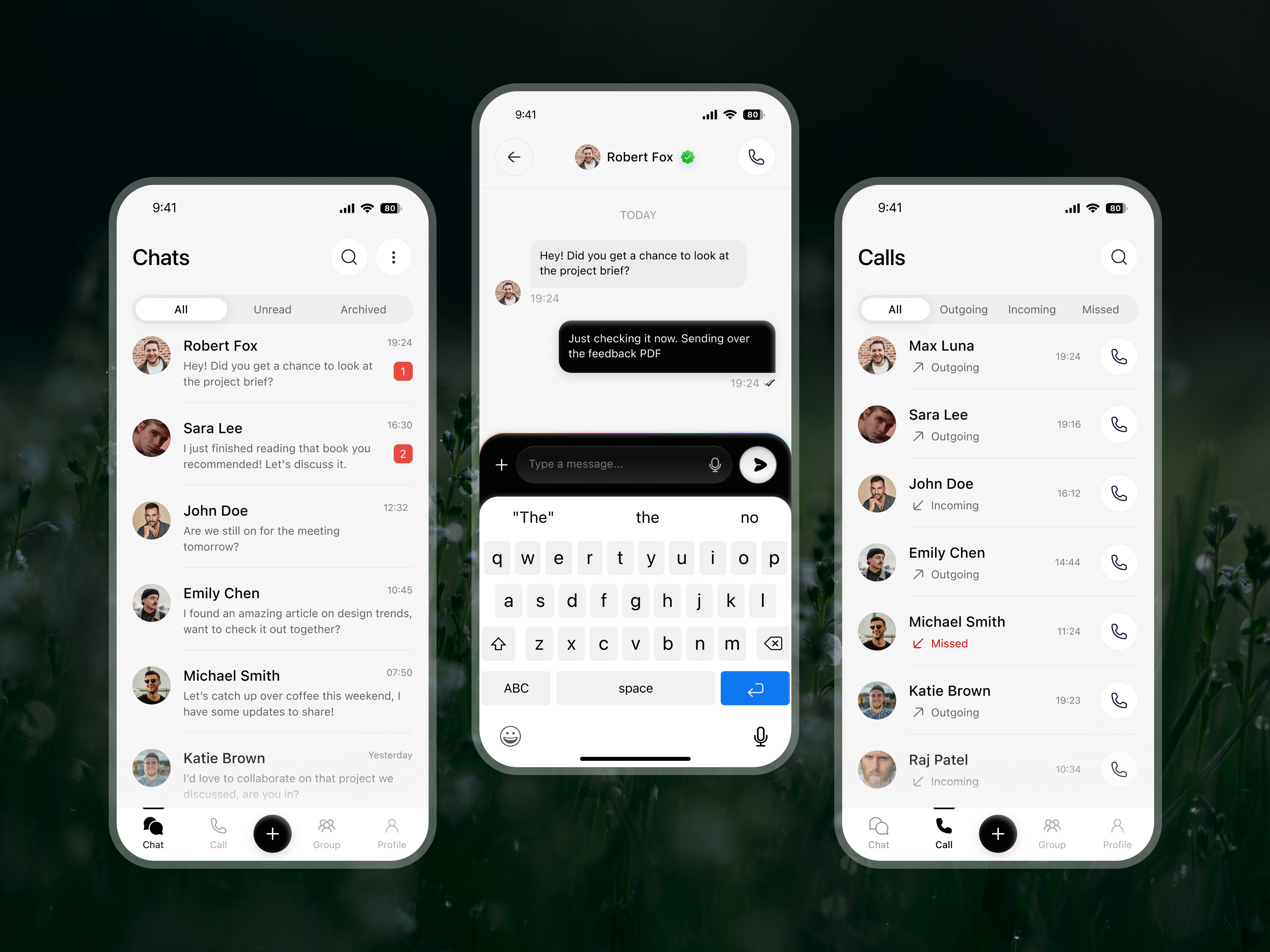 Nexus Chat — Minimalist Messaging & Social Interface Design app cleandesign daly ui design designservices hireme messagingapp mobile app mobileapp productdesign ui ux