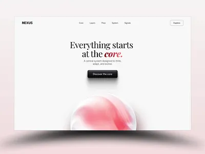 Minimal Landing Page - NEXUS animation graphic design landing landingpage minimal modern premium sleek ui uiux ux