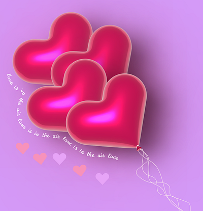 Love is in the air 3d graphic design illustrator