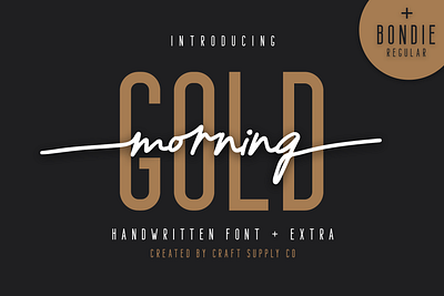 Morning Gold – Handwritten Font + Extra brush creative design elegant font illustration lettering logo typeface ui