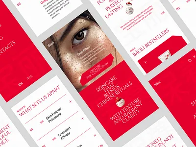 E-commerce for Skincare Brands — Mobile UI asian beauty beauty brand branding china chinese cosmetics ecommerce landing page luxury mobile design mobile website premium skincare skincare website ui design ux design web design
