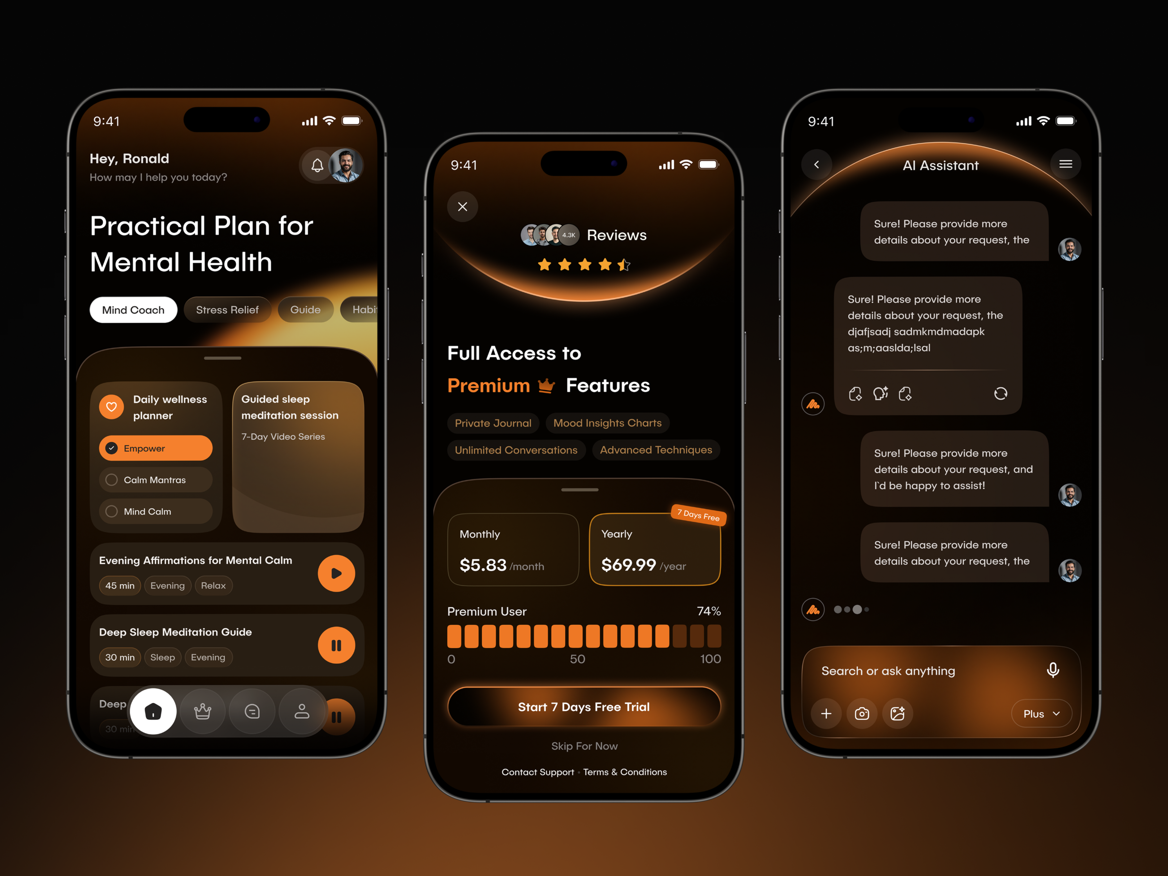 Example of Ai Mental Health Mobile App UI Design