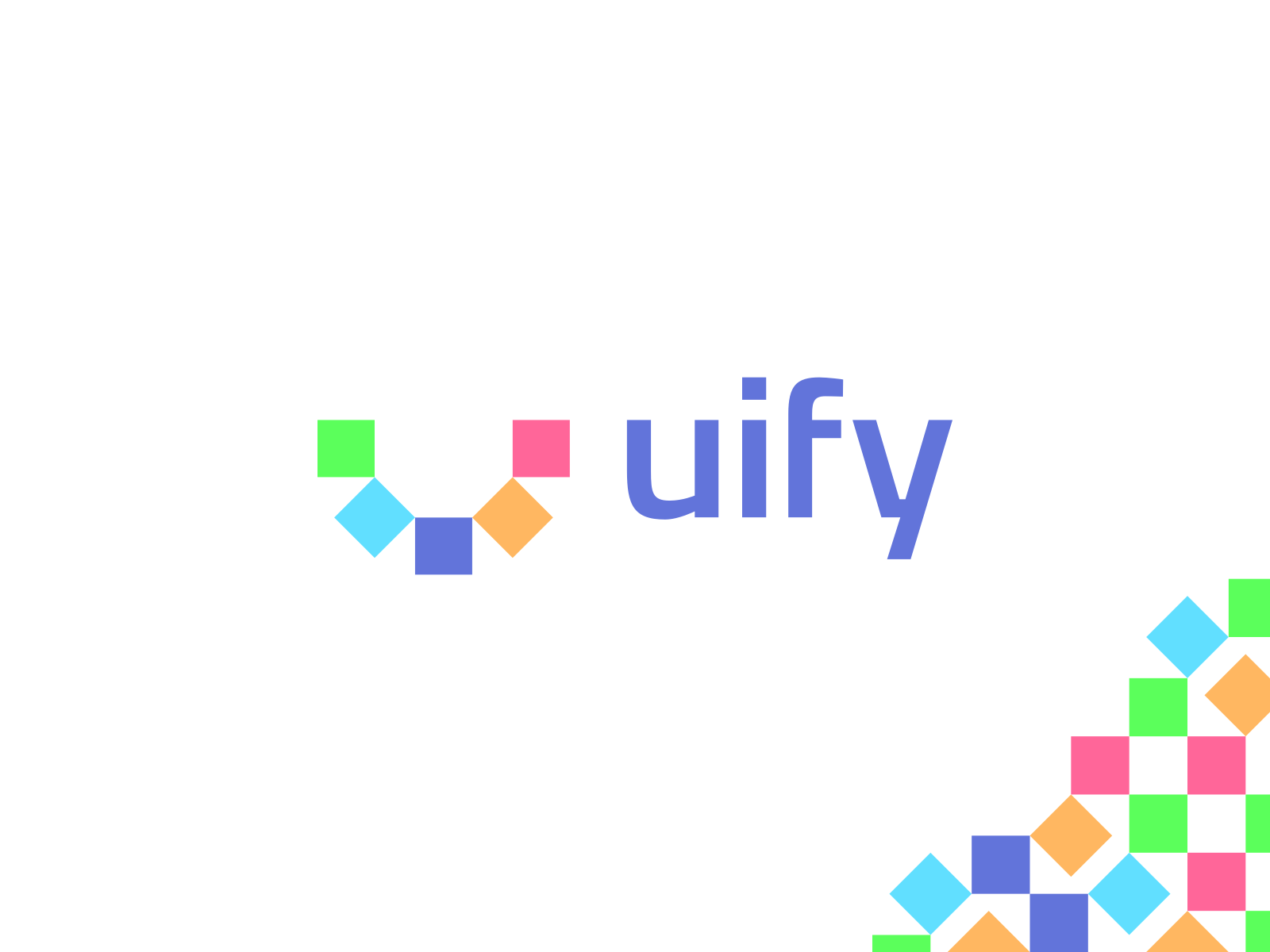 Uify modular visual UI builder logo: U letter mosaic, eye, smile apps and websites blocks branding colorful colorful logo corporate pattern eye lego letter mark monogram logo logo design modular modules mosaic smile u ui website builder workspace