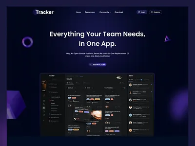 Task Tracker – Productivity SaaS Landing collaboration designsystem interface landingpage productivity projectmanagement saas software taskmanagement ui uidesign webdesign