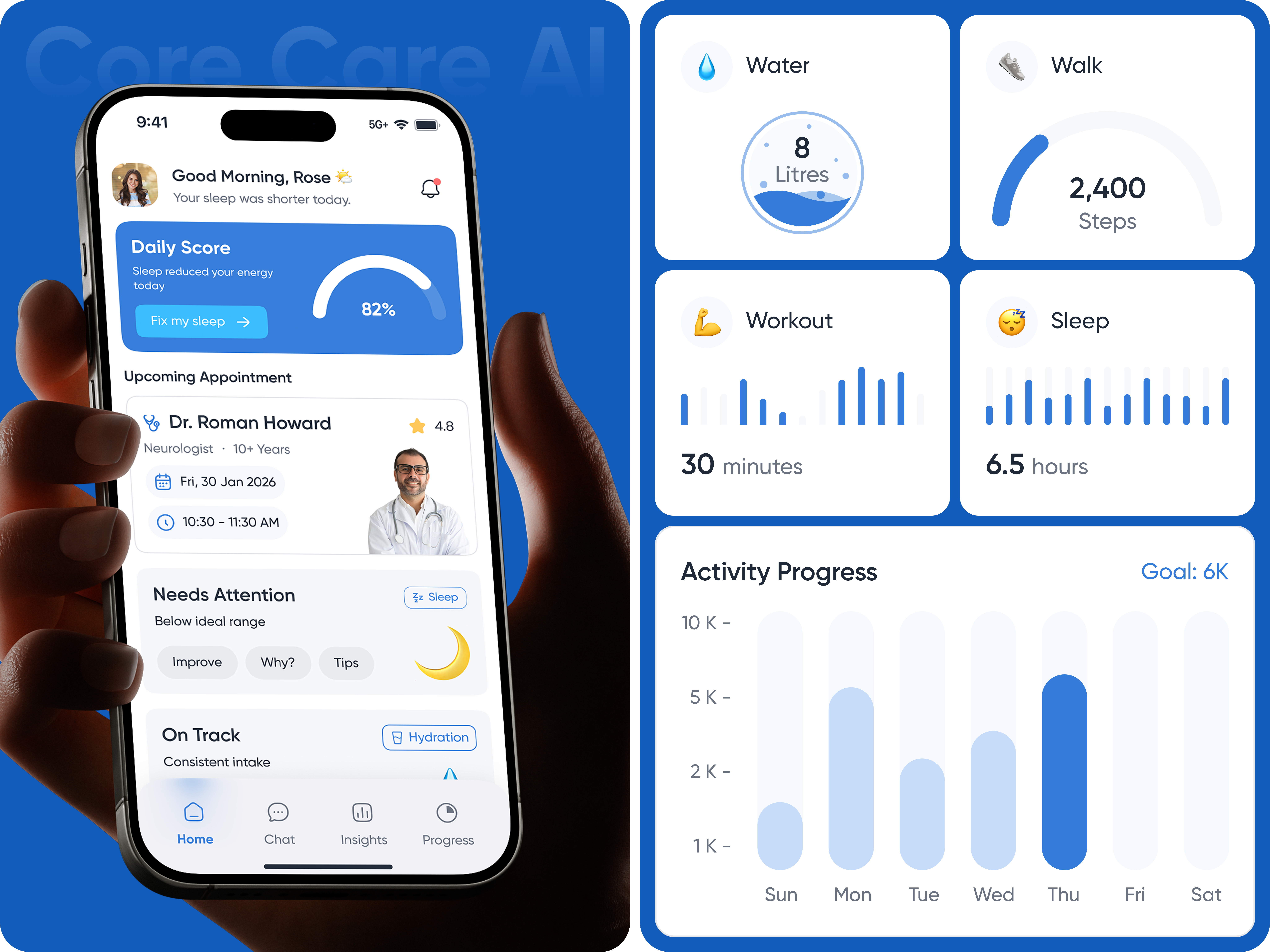 AI Assistant Healthcare App ai aiapp aiassistance aidesign appdesign dashboardui digitalhealth fitnessapp healthcare healthcareapp healthdashboard healthtech machinelearning medicalapp mobileapp patientapp productdesign saas uiux wellness