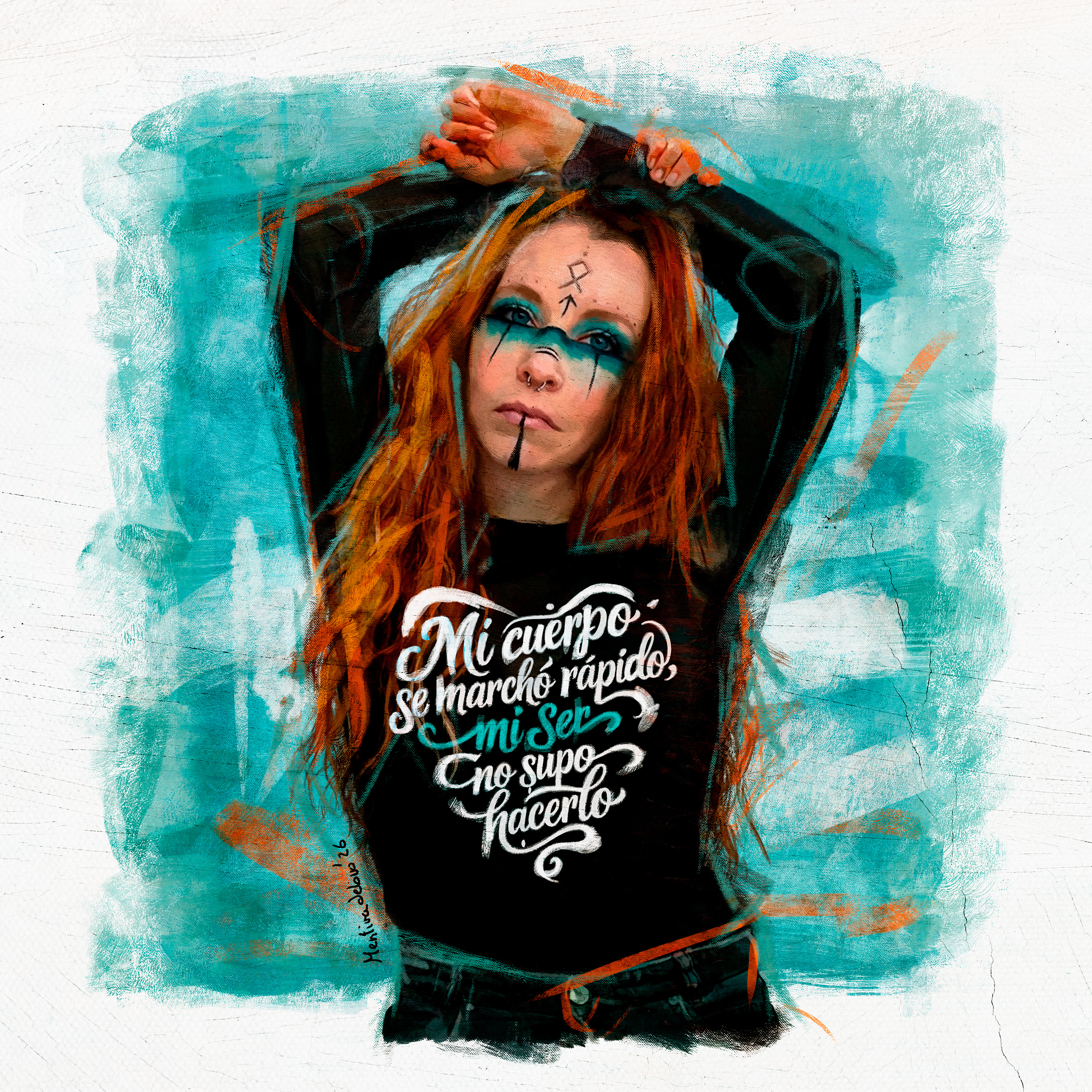 My body left quickly, my soul didn't know when mentiradeloro oil painting portrait tradigital