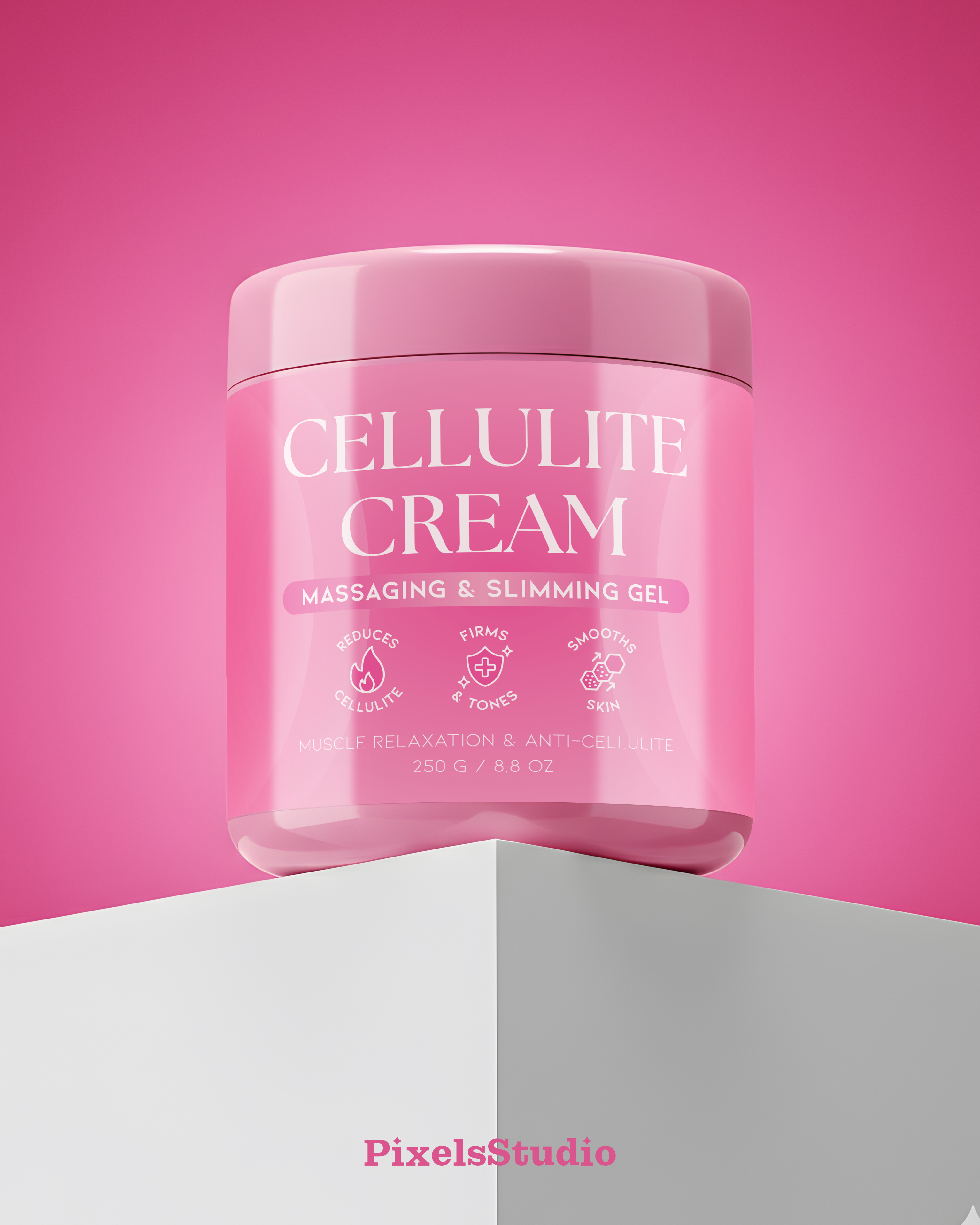 Cellulite Cream ✦ Branding, Packaging, 3D 3d mockup branding cellulite cream label logo packaging packaging design weight loss cream