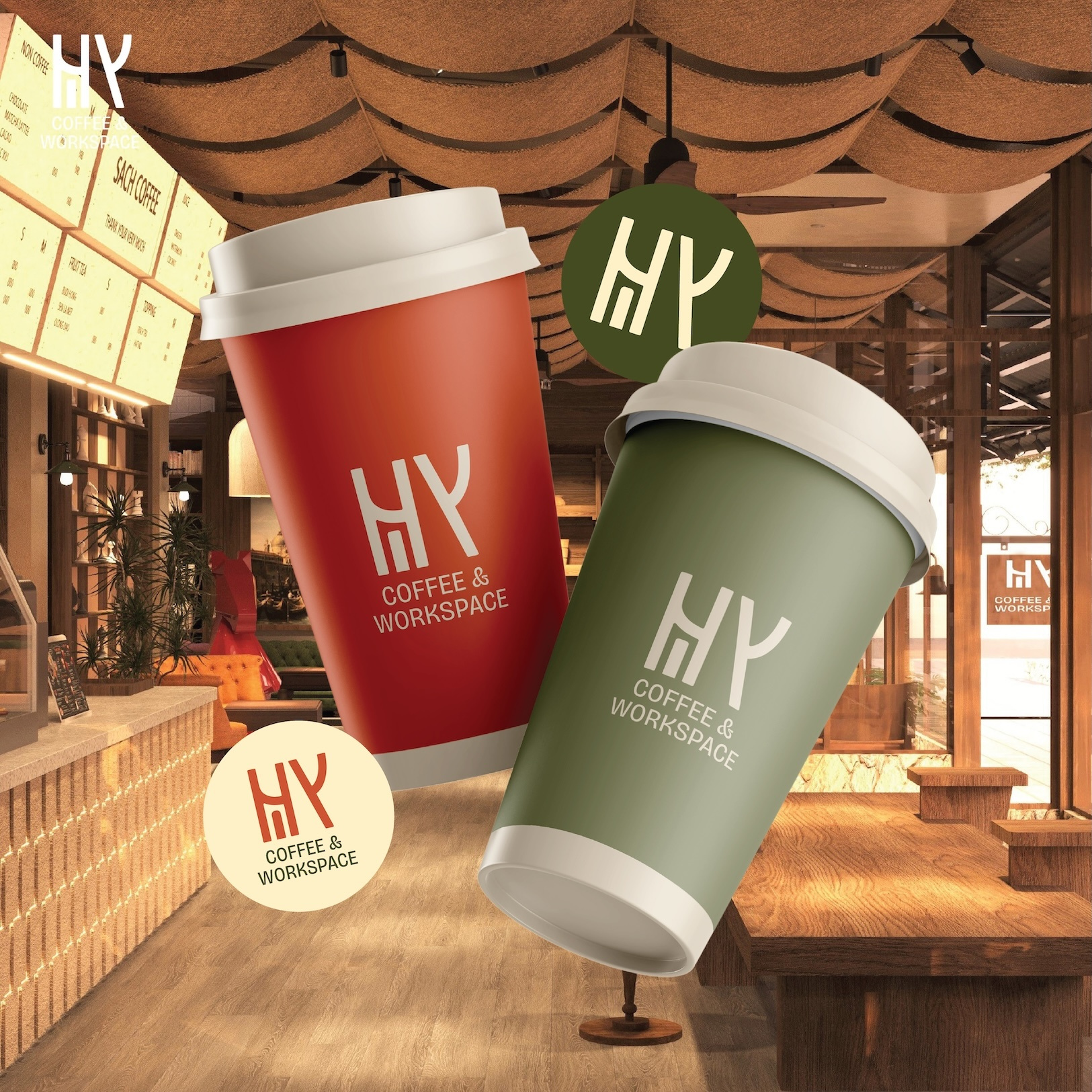 HY COFFEE BRAND IDENTITY branding design graphic design illustration logo logo design