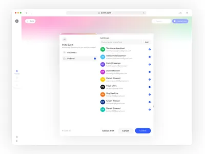 Invite Guest via Email design ui ui design ux ux design
