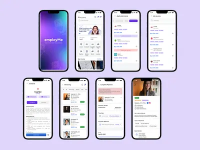 employMe branding design digital illustration landing page management ui uiux ux website