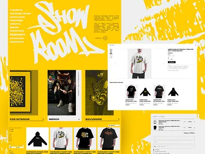 Multi-page website for a creative project black design figma store ui ux web