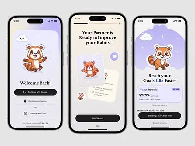 Daily Habit Companion App app ui app ui ux calorie counter calories tracker habit app habit tracker app health assistant health care app ios app design meal plan app meal planner meal planner app meal prep mobile app mobile app design mobile app ui mobile app ui ux mobile interface mobile ui