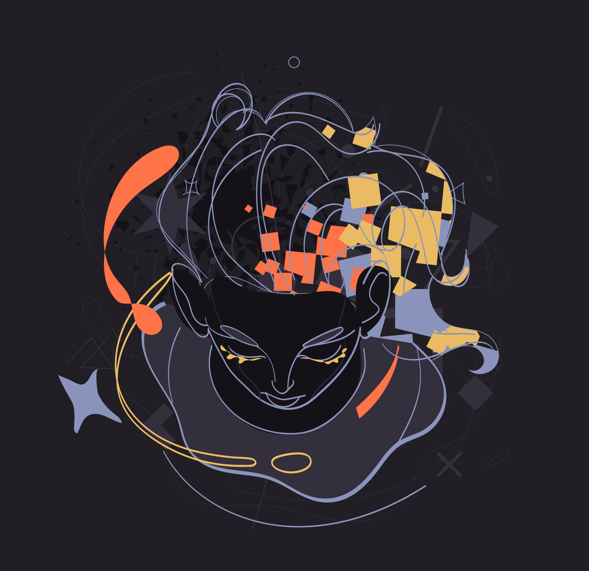 Self and Emotions abstract armony brain emotions flow illustration lifestyle mind mindfullness self balancement wellness