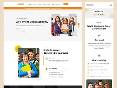 Education Website Landing Page academywebsite edtech educationui educationwebsite figma landingpage schoolui schoolwebsite uiux webdesign websiteui webui