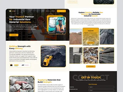 Industromart Landing Page UI Design branding business website construction website corporate website high fidelity design industrial design landing page design raw material web design ui design user interface ux design visual design web design website ui