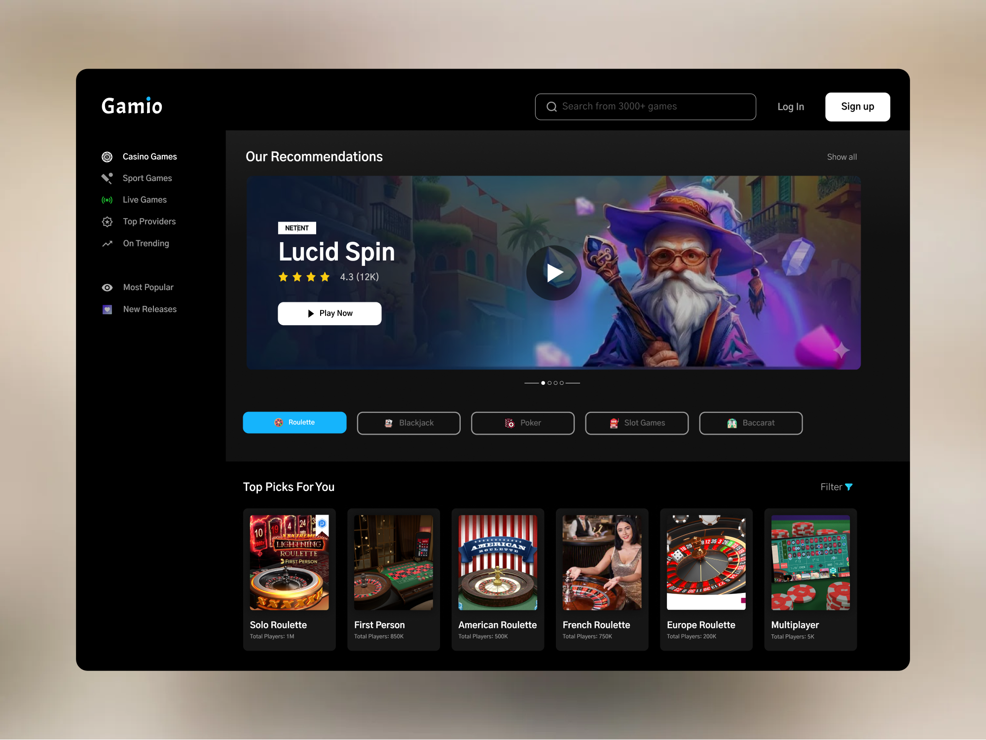 Day 02 Challenge - Online Casino Games Lobby