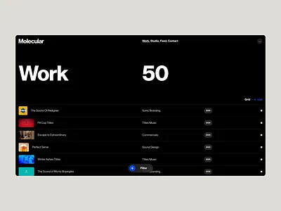 Molecular Sound - Website animation branding design graphic design layout minimal minimalist modern motion graphics photography typography ui web design website whitespace