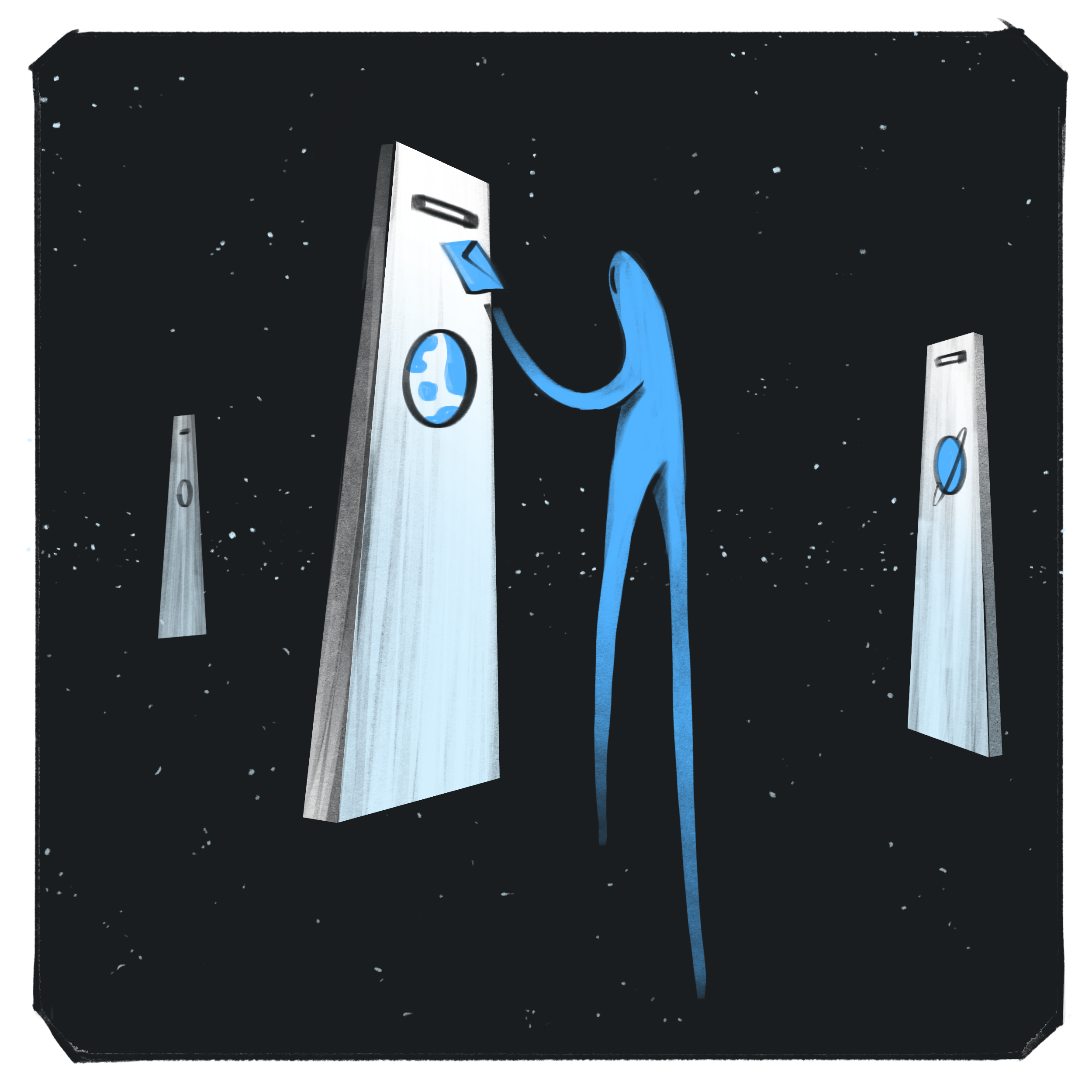 Space illustrations #08 email illustration post simple space