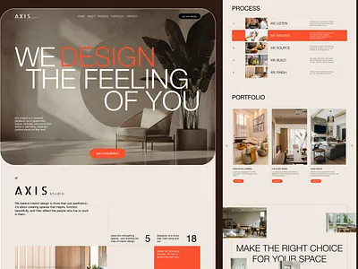 Interior design studio branding graphic design ui website design