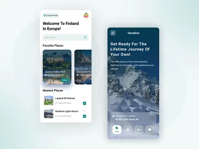 Travel App UI creativedesign designshowcase mobileappdesign nordicdesign travelapp uiinspiration uiuxdesign uxdesign visualdesign