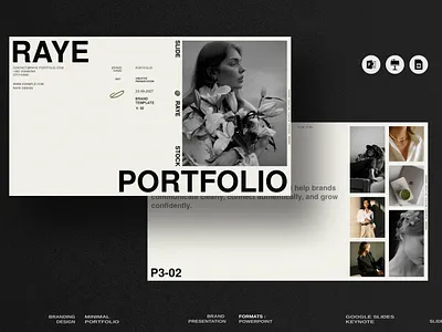 RAYE | Brand Portfolio Template bauhaus brand brand guide brand strategy canva collective considered creative presentation direction evelyn freyja studio haus intentional lyra pitch deck pitch pack portfolio presentation raye template