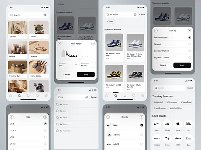 E-commerce App app design clean design e commerce app ecommerce app minimal design mobile online shopping app