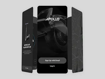 Mastering the Street: Apollo’s High-End Rider Interface app application automotive branding clean dark dashboard digital interface layout map minimal mobile modern navigation product smart ui ux visual
