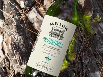 Mellow Meadery Label Design bottle brand design brand identity branding branding design hand drawn identity design illustration label label design logo logo design mead mockup packaging packaging design vintage visual identity wine