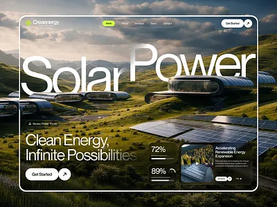 Solar Energy Website UI 3d animation branding design figma graphic design illustration logo motion graphics ui uiux ux web design
