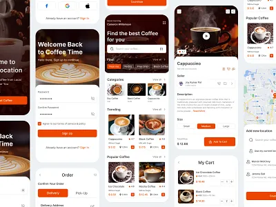 Coffee House Shop App Design branding coffee coffee shop e commerce graphic design ui uxdesigner