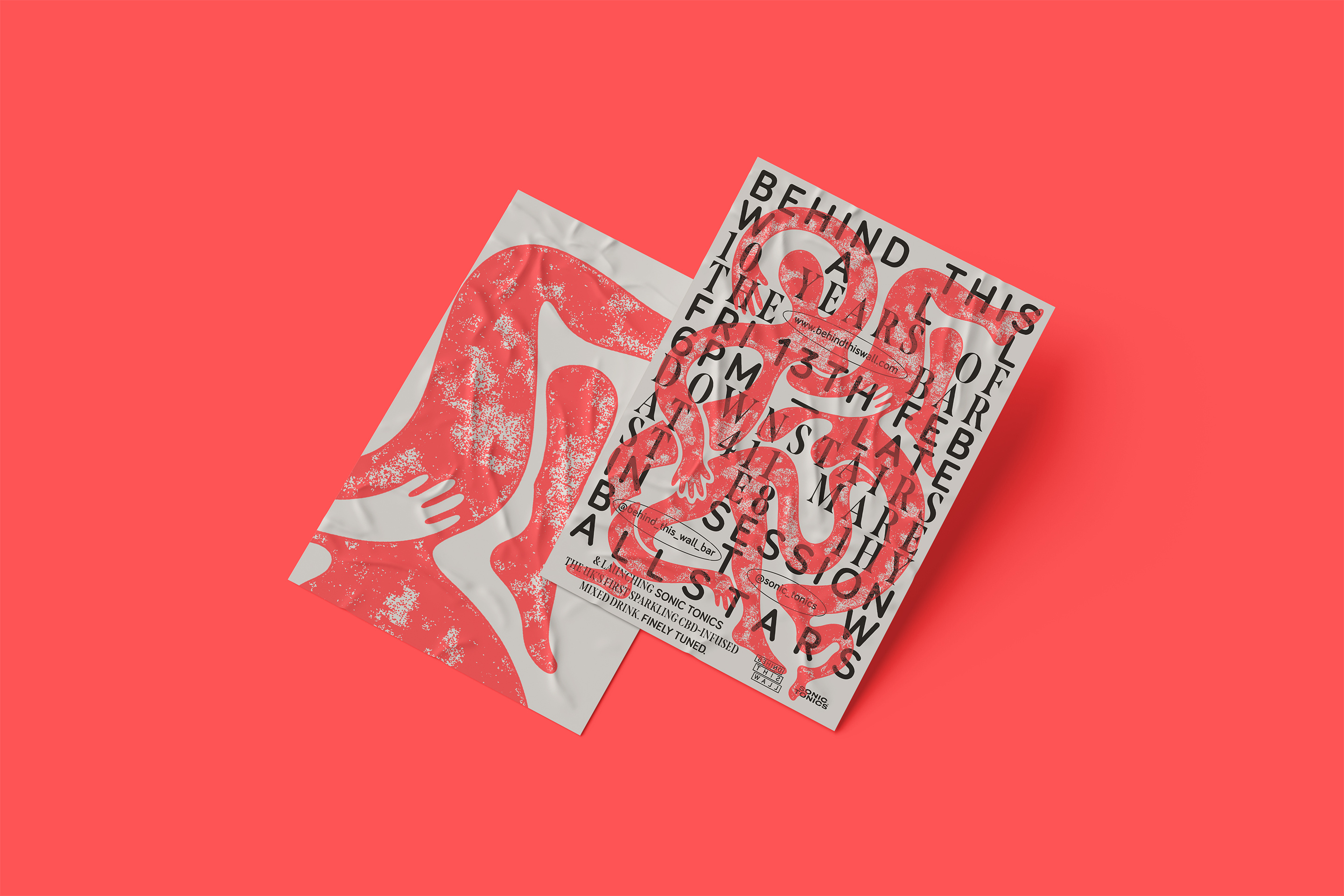 Poster for 10 years of Behind This Wall! allcaps illustration poster print typographic typography