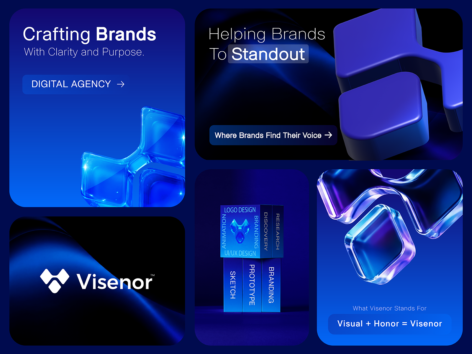 Visenor — Digital Agency Branding & Visual Identity brand identity branding branding design design agency digital agency illustration logo design minimal logo modern logo morden design rebranding saas design saas logo visenor visual designer visual identity