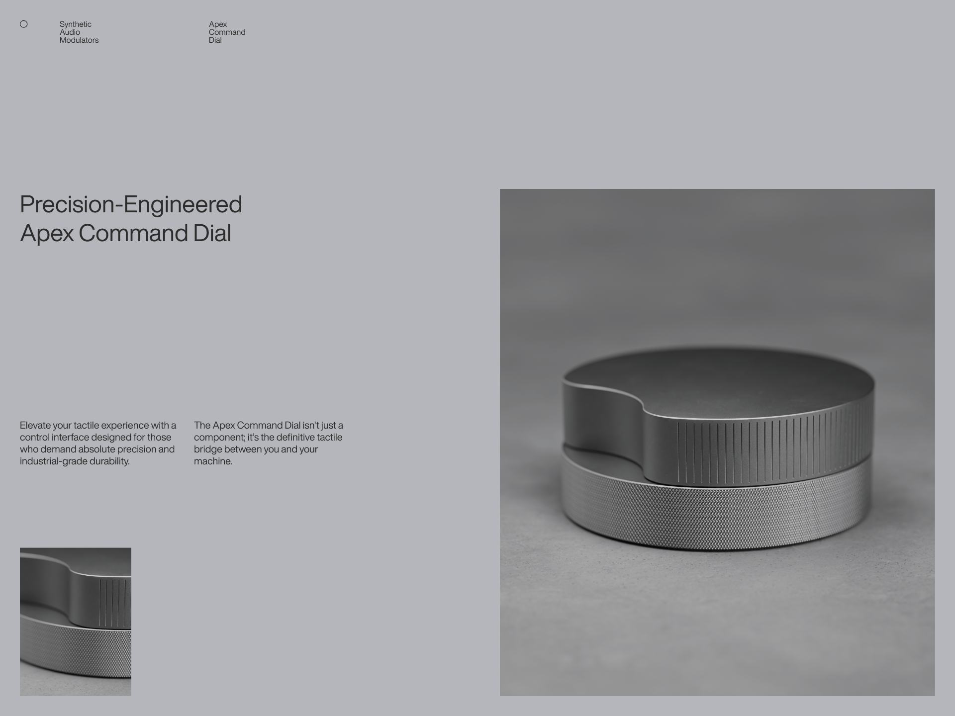 ○ SAM ( ACD.01 / 0—100 ) 3d aluminum audio beaded control illustration knob knurling minimal no ui physical product silver ui volume